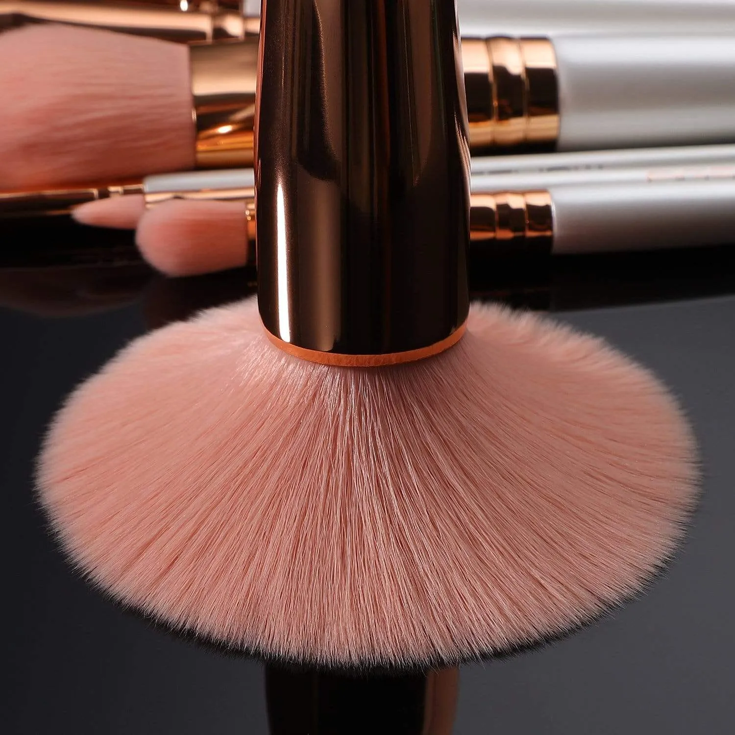 VEGAN SERIES - 10 PCS NANOFIBER BRUSH KIT - ROSE GOLD