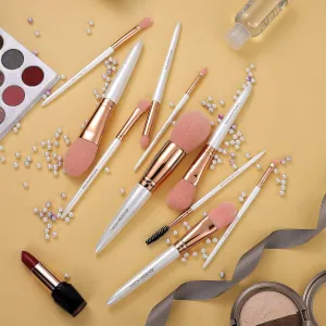 VEGAN SERIES - 10 PCS NANOFIBER BRUSH KIT - ROSE GOLD