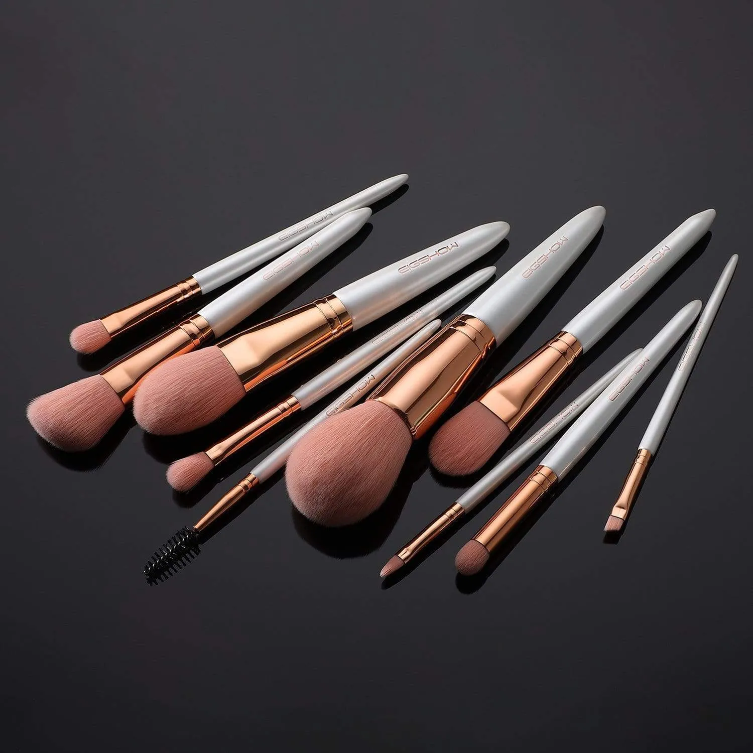 VEGAN SERIES - 10 PCS NANOFIBER BRUSH KIT - ROSE GOLD