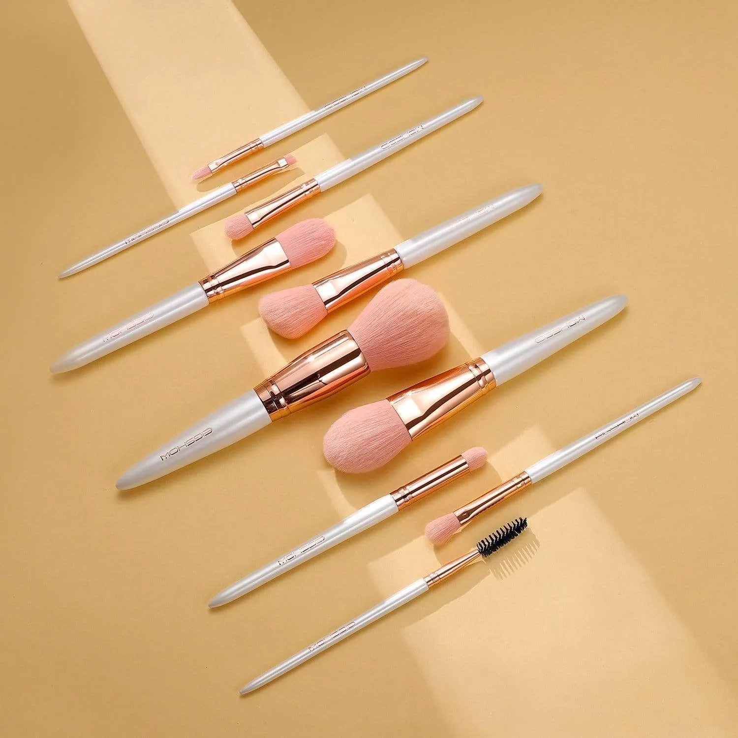 VEGAN SERIES - 10 PCS NANOFIBER BRUSH KIT - ROSE GOLD