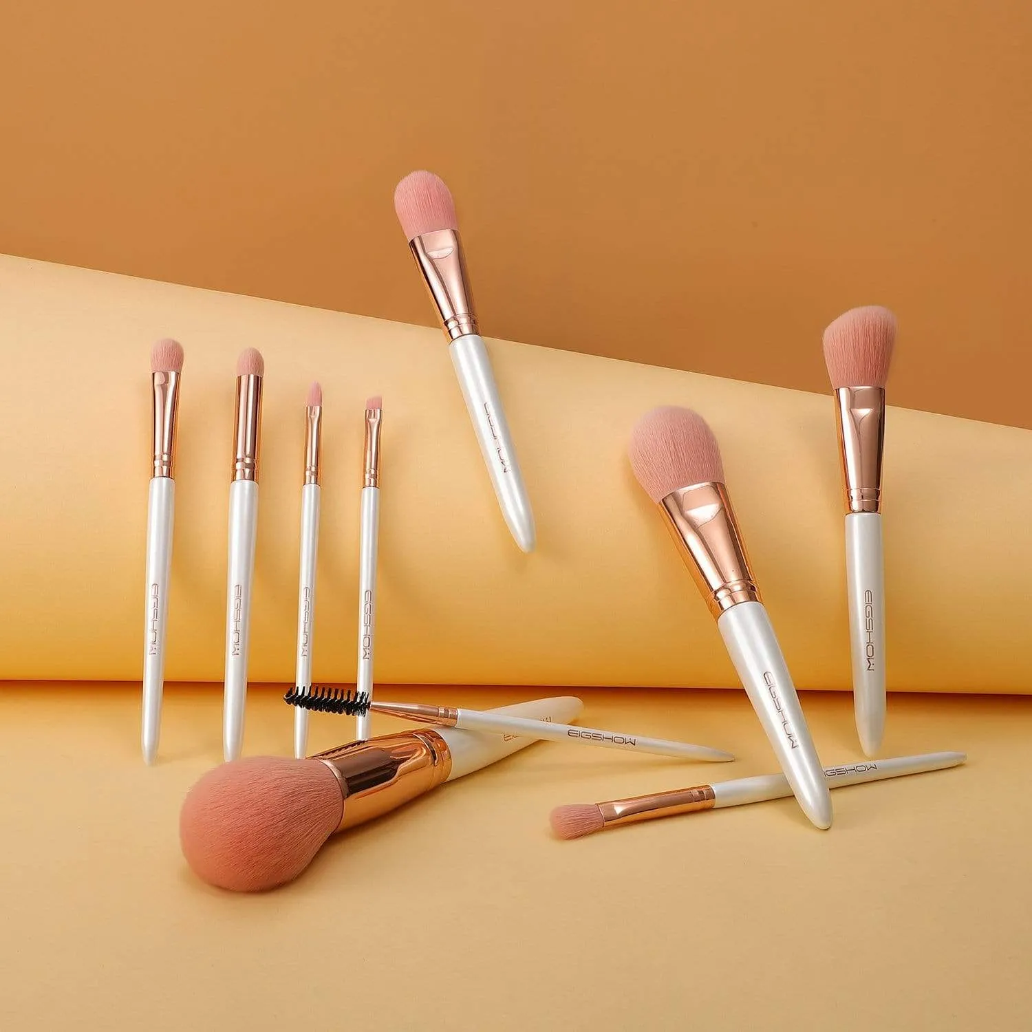 VEGAN SERIES - 10 PCS NANOFIBER BRUSH KIT - ROSE GOLD