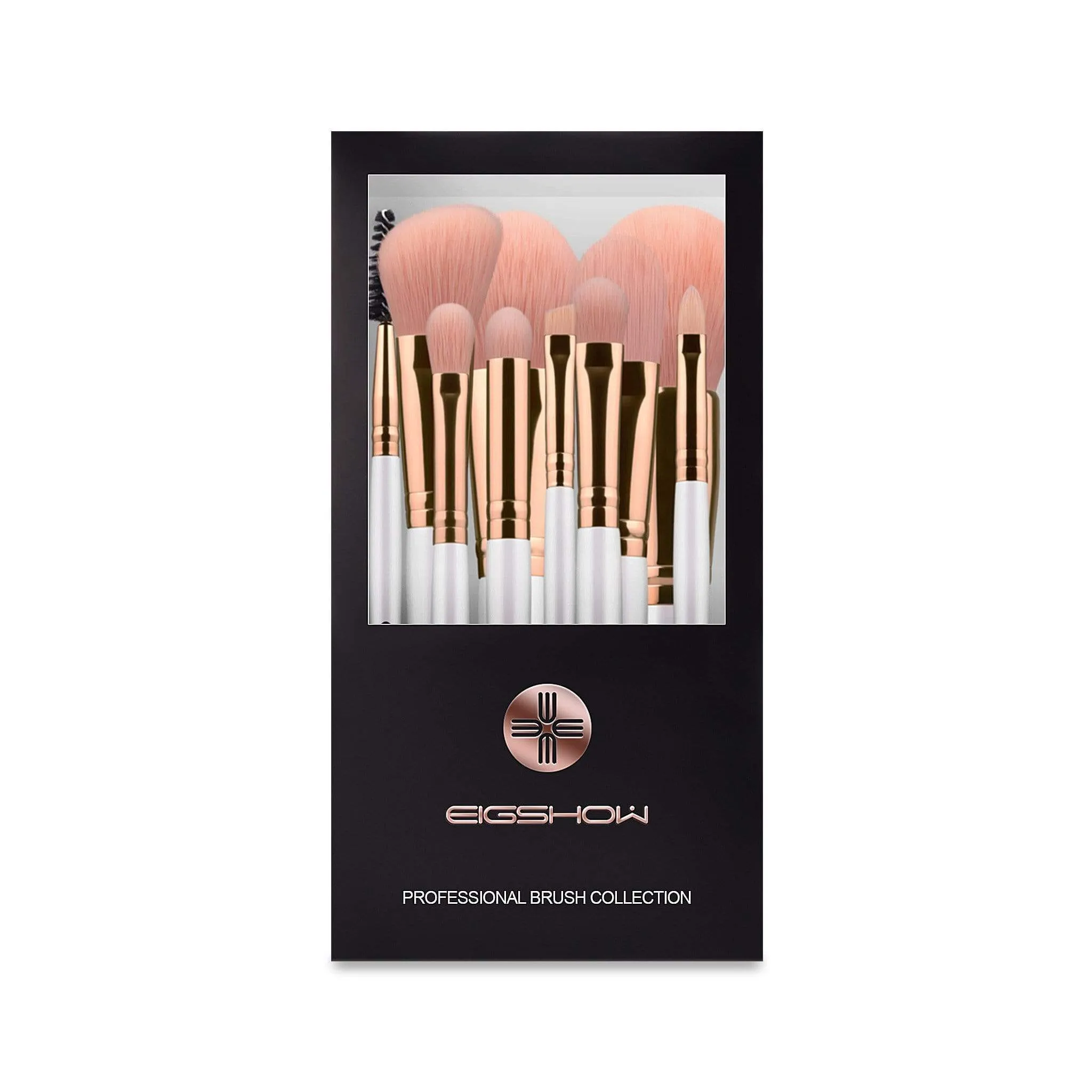 VEGAN SERIES - 10 PCS NANOFIBER BRUSH KIT - ROSE GOLD
