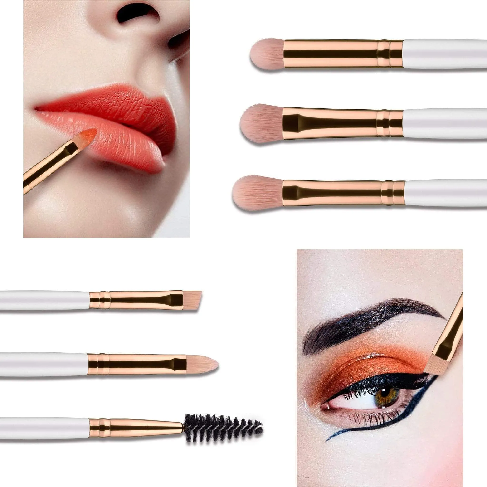 VEGAN SERIES - 10 PCS NANOFIBER BRUSH KIT - ROSE GOLD