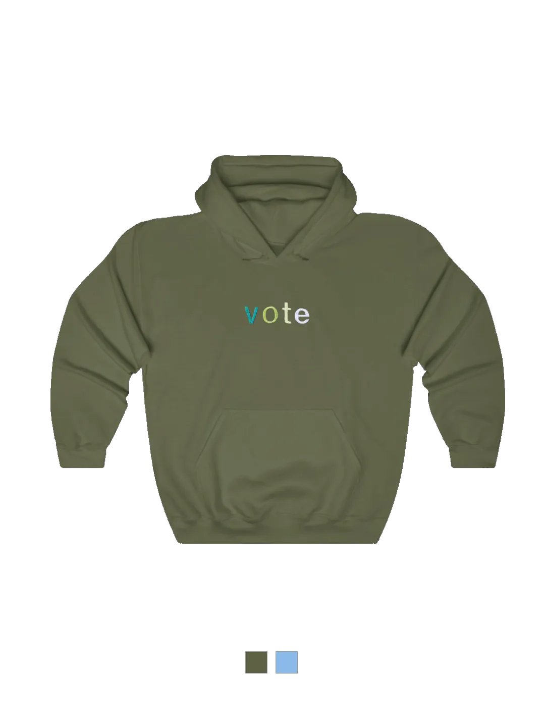 Vote Multicolored Embroidered Hoodie