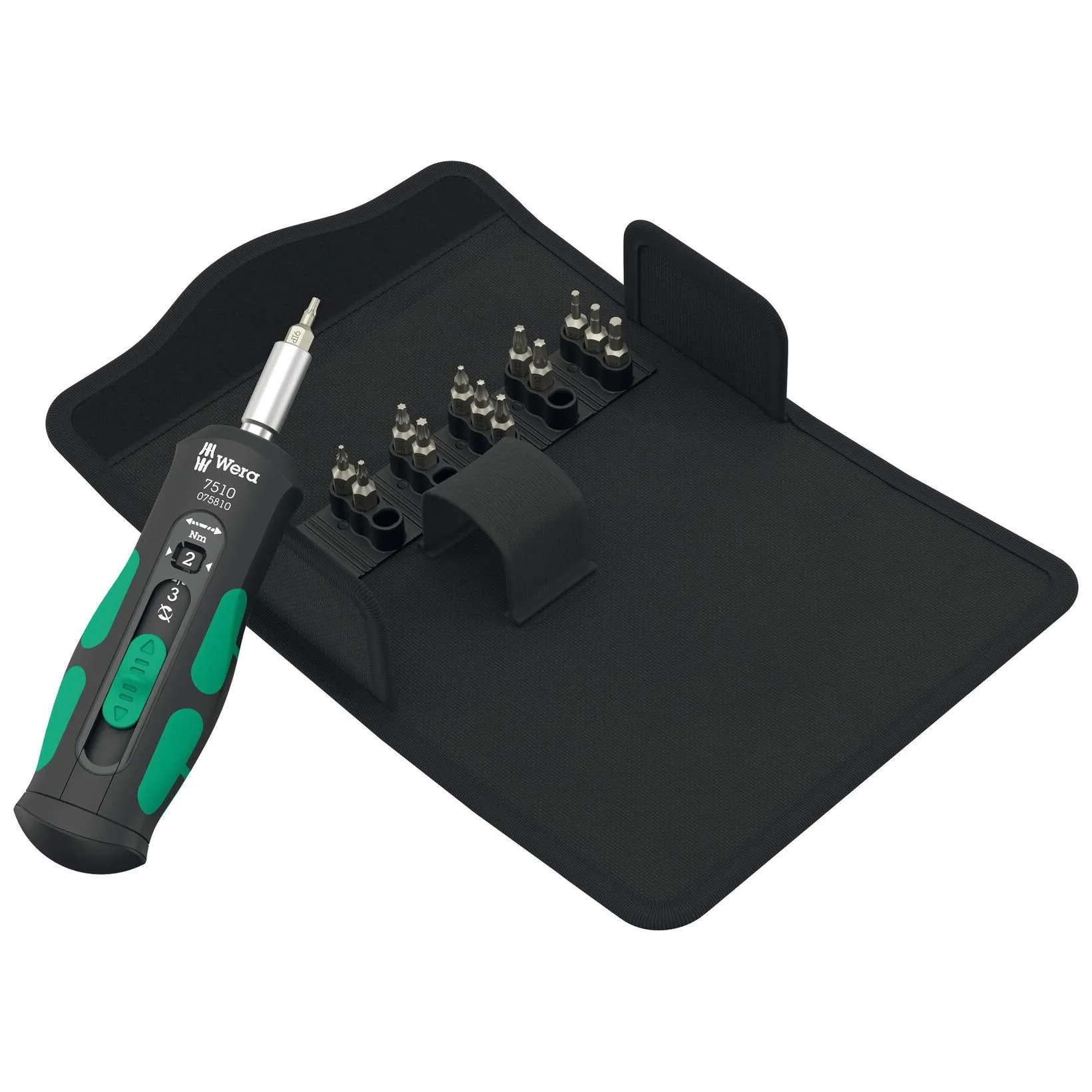 Wera Torque Wrench Screwdriver Set 1/4" Hex 1-3 Nm 7510/14 Kraftform Safe Torque Speed Tool Set for Carbide Inserts 14 Pieces