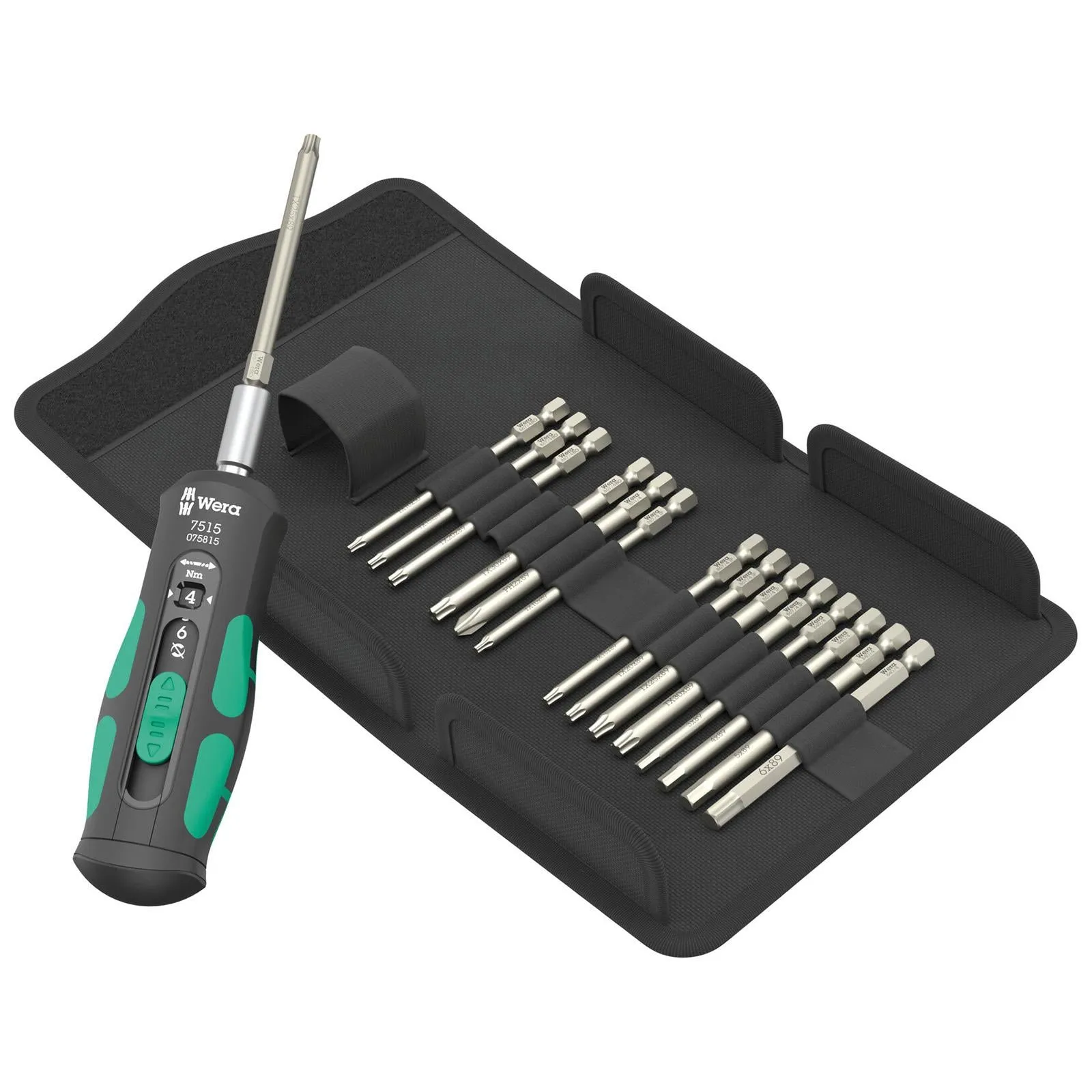 Wera Torque Wrench Screwdriver Set 1/4" Hex 2-6 Nm 7515/16 Kraftform Safe Torque Speed Universal 1 16 Pieces PH TX BO Hex