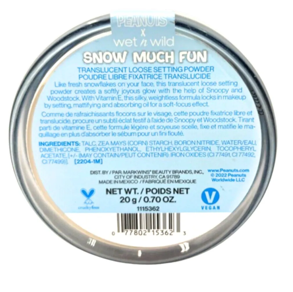 wet n wild Peanut Collection Translucent Loose Setting Powder, Snow Much Fun 1115362