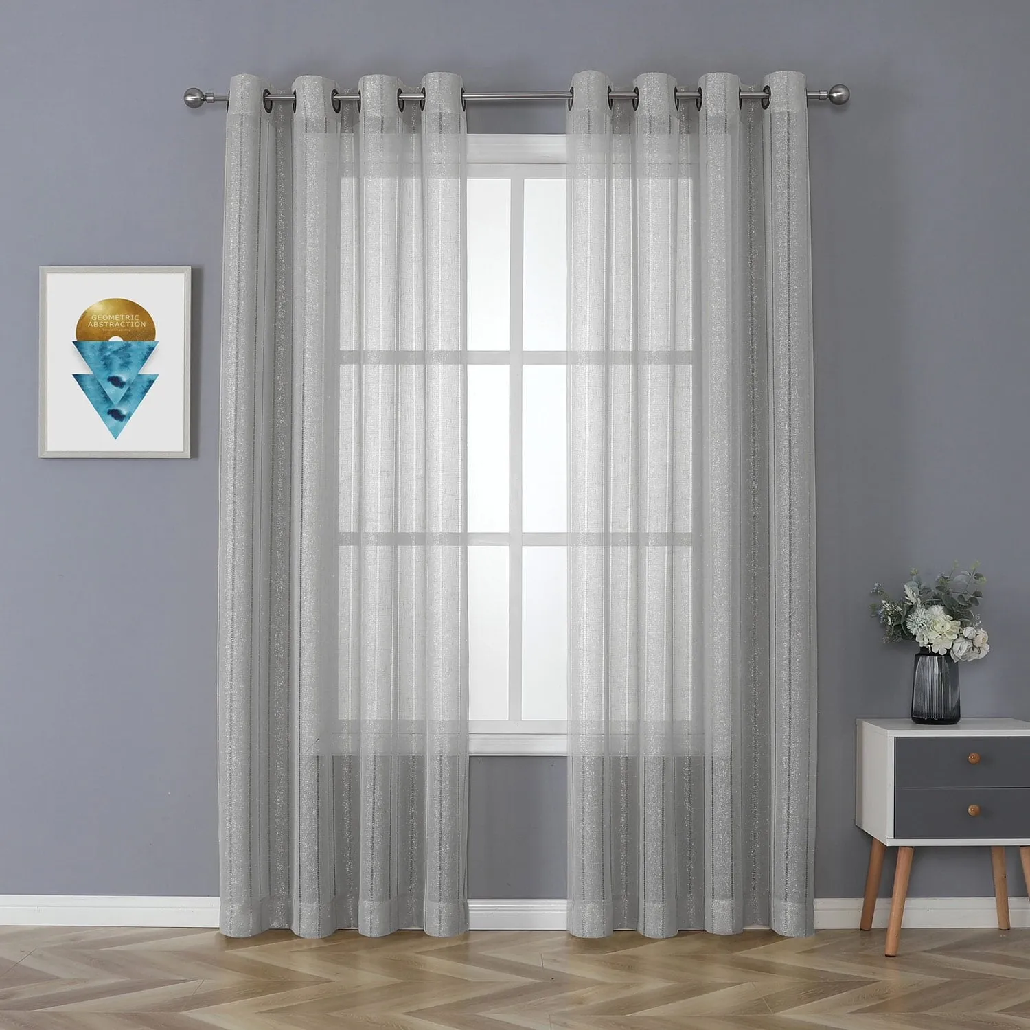 Whittier GRAY 54x84 GMT Sheer Window Panel
