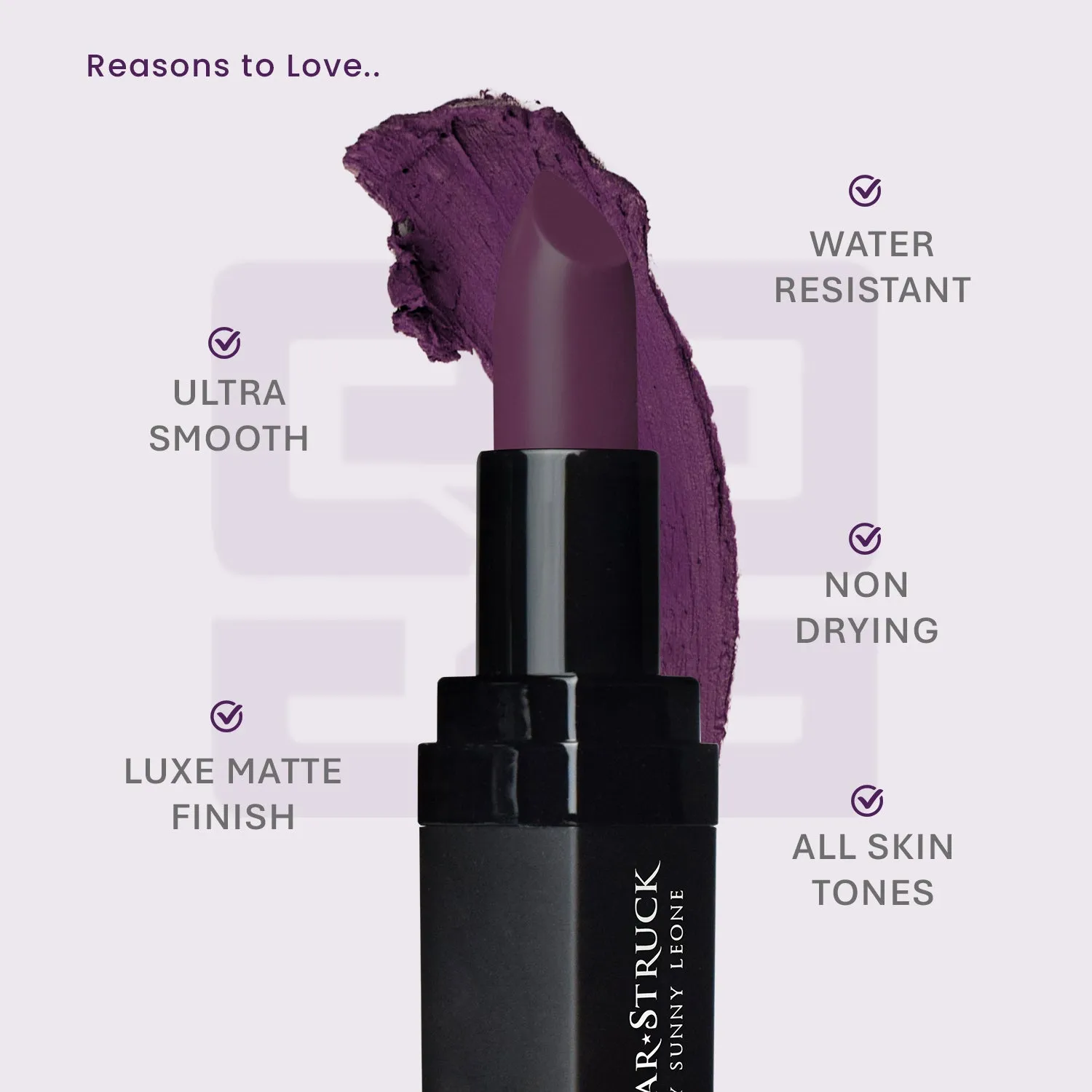 Wine - Luxe Matte Lipstick, Deep Purple | 4.2gms