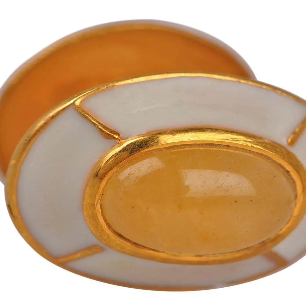 Yellow Aventurine Kurta Buttons