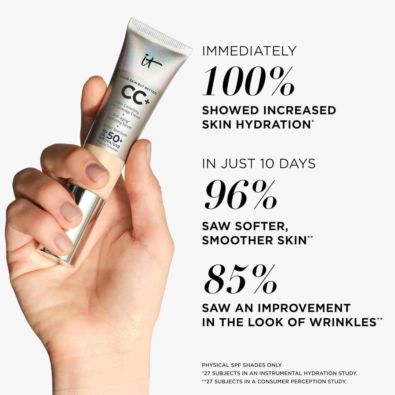 Your Skin but Better CC  Cream - Color Correcting Cream, Full-Coverage Foundation, Hydrating Serum & SPF 50  Sunscreen - Natural Finish - 1.08 Fl Oz