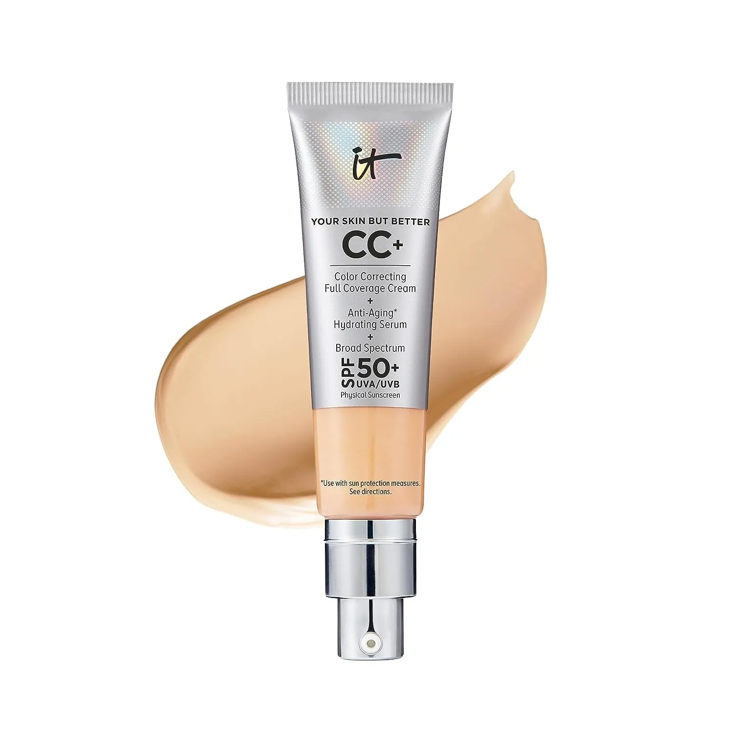 Your Skin but Better CC  Cream - Color Correcting Cream, Full-Coverage Foundation, Hydrating Serum & SPF 50  Sunscreen - Natural Finish - 1.08 Fl Oz