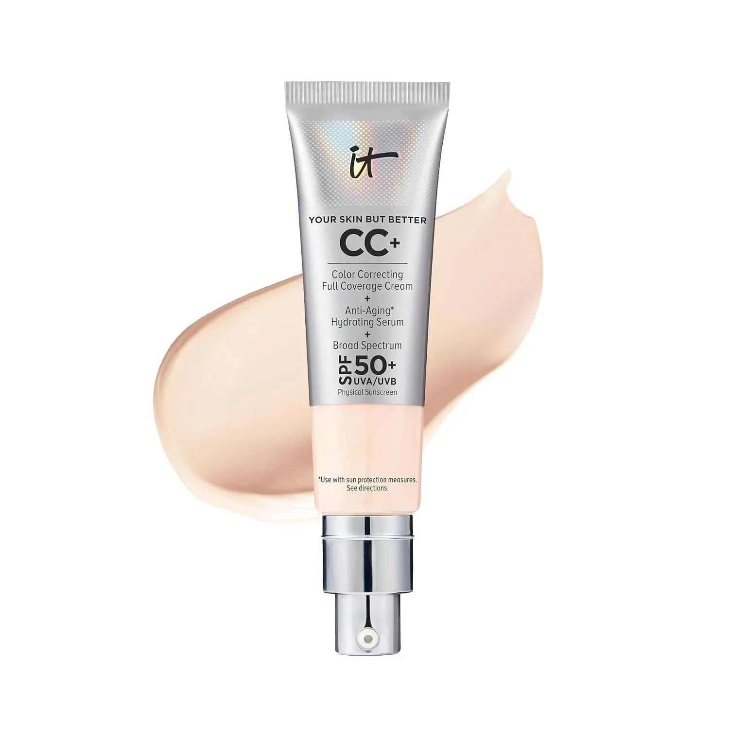 Your Skin but Better CC  Cream - Color Correcting Cream, Full-Coverage Foundation, Hydrating Serum & SPF 50  Sunscreen - Natural Finish - 1.08 Fl Oz