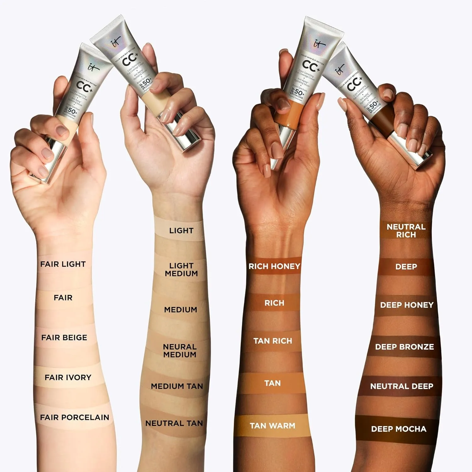 Your Skin but Better CC  Cream - Color Correcting Cream, Full-Coverage Foundation, Hydrating Serum & SPF 50  Sunscreen - Natural Finish - 1.08 Fl Oz