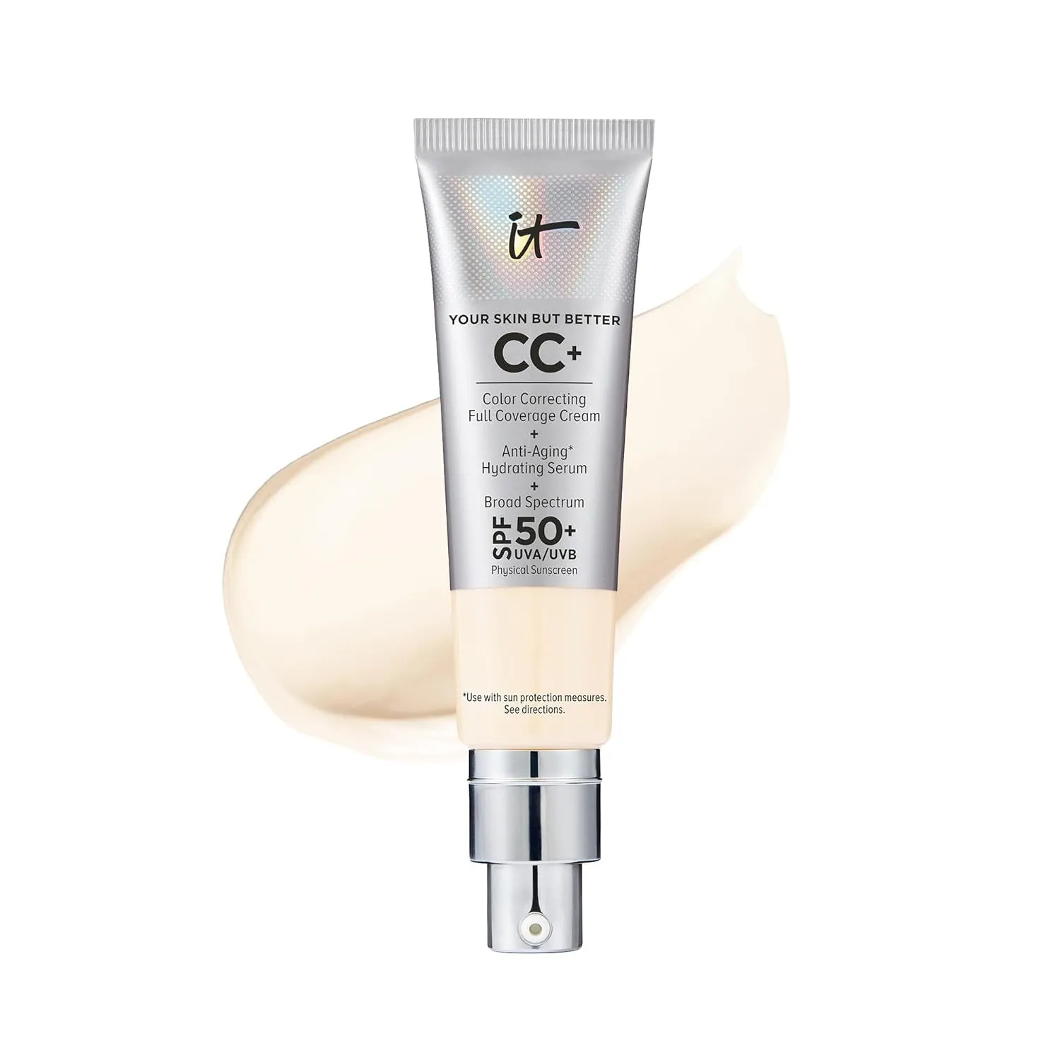 Your Skin but Better CC  Cream - Color Correcting Cream, Full-Coverage Foundation, Hydrating Serum & SPF 50  Sunscreen - Natural Finish - 1.08 Fl Oz
